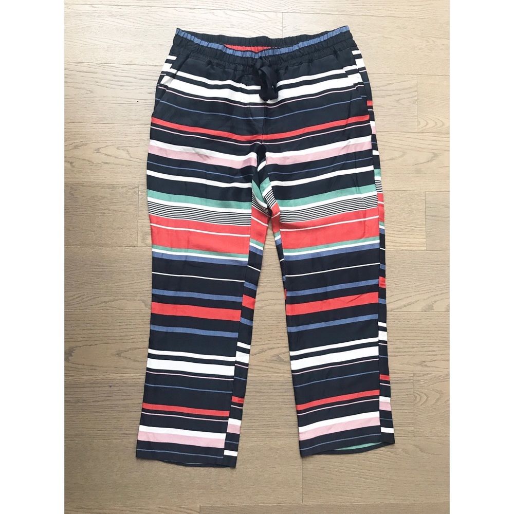 LOFT flowy striped pants with elastic waist XS